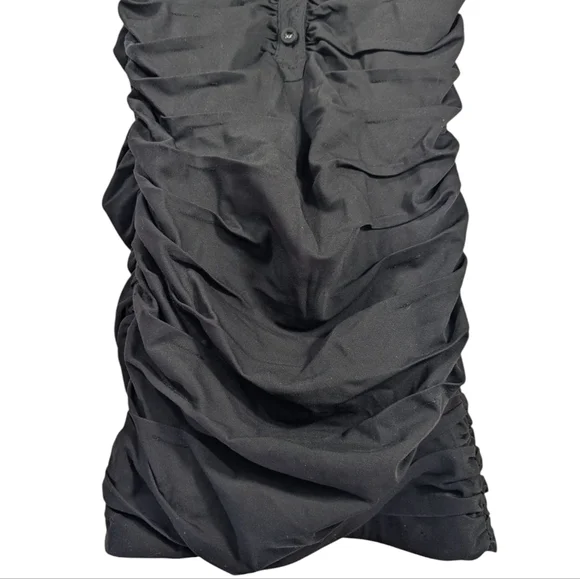 Byron Lars Beauty Mark Black Ruched Bodycon Midi Dress Size 2 Cocktail Party - Picture 8 of 15